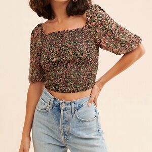 Floral Smocked Puff Sleeve Top